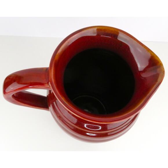 Vintage Studio Pottery Oxblood Glaze Pitcher 10” Hand Thrown Stoneware Jug - Picture 7 of 11